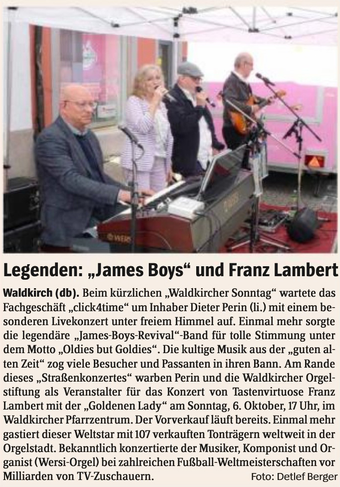 James Boys Revival Band beim Oldtimer Sonntag in Waldkirch